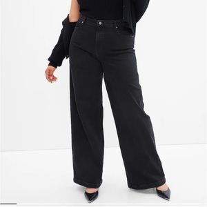 High Rise Stride Wide-Leg Jeans - Black Size 32